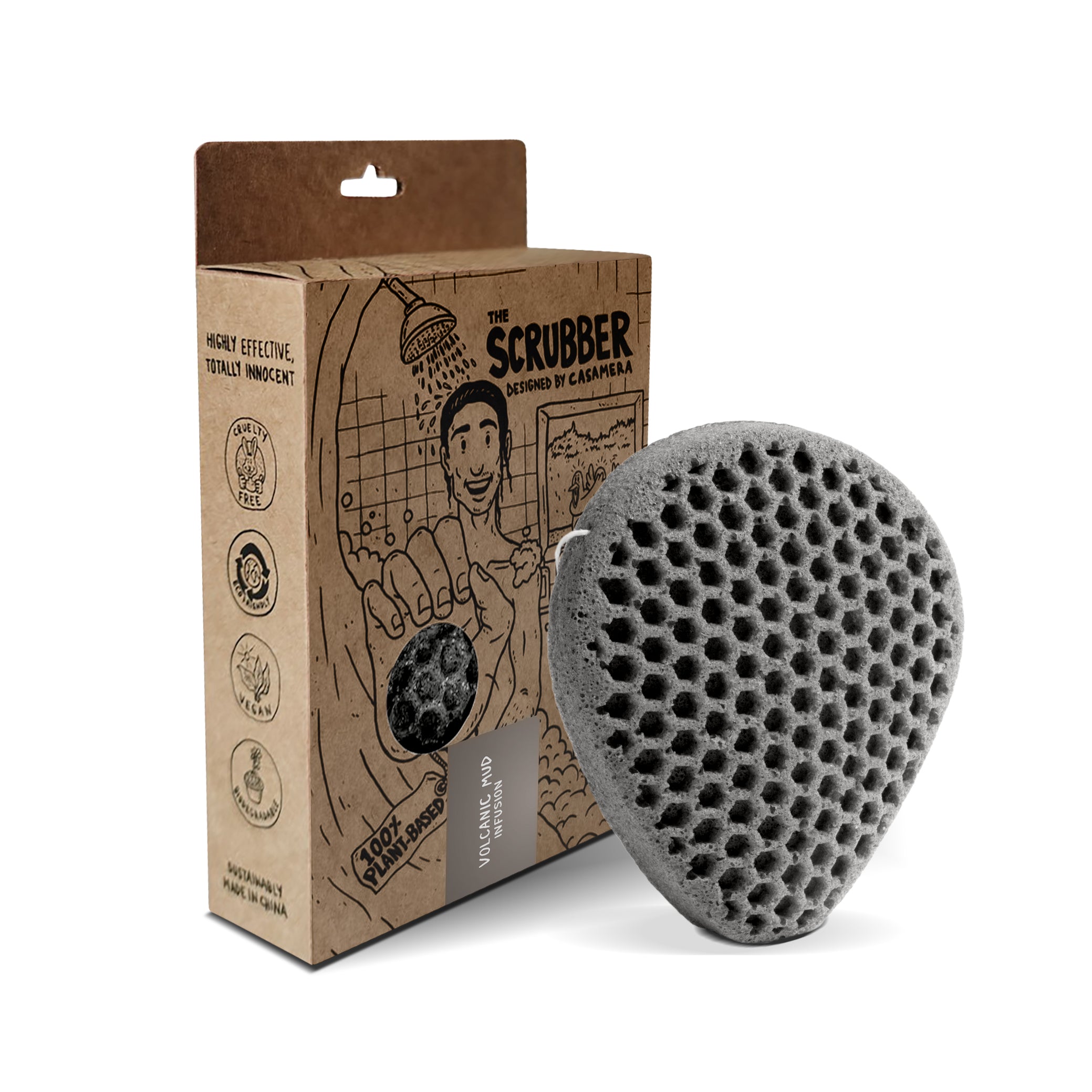 Konjac Shower Scrubber – Charcoal