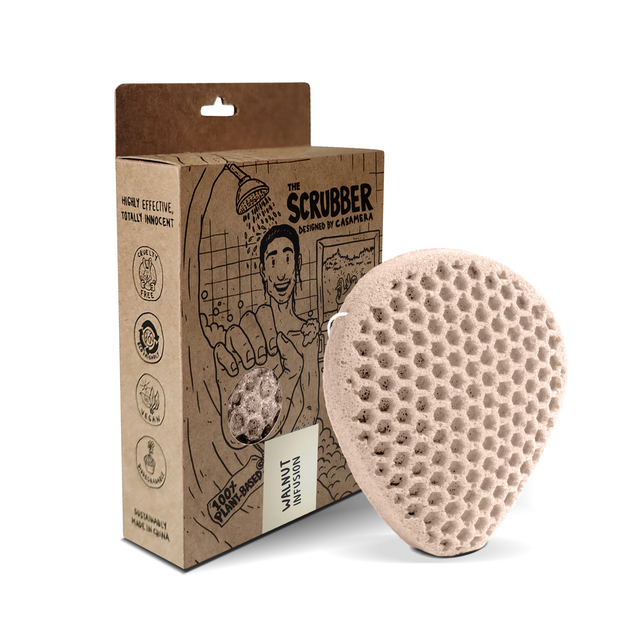 Konjac Shower Scrubber – Charcoal